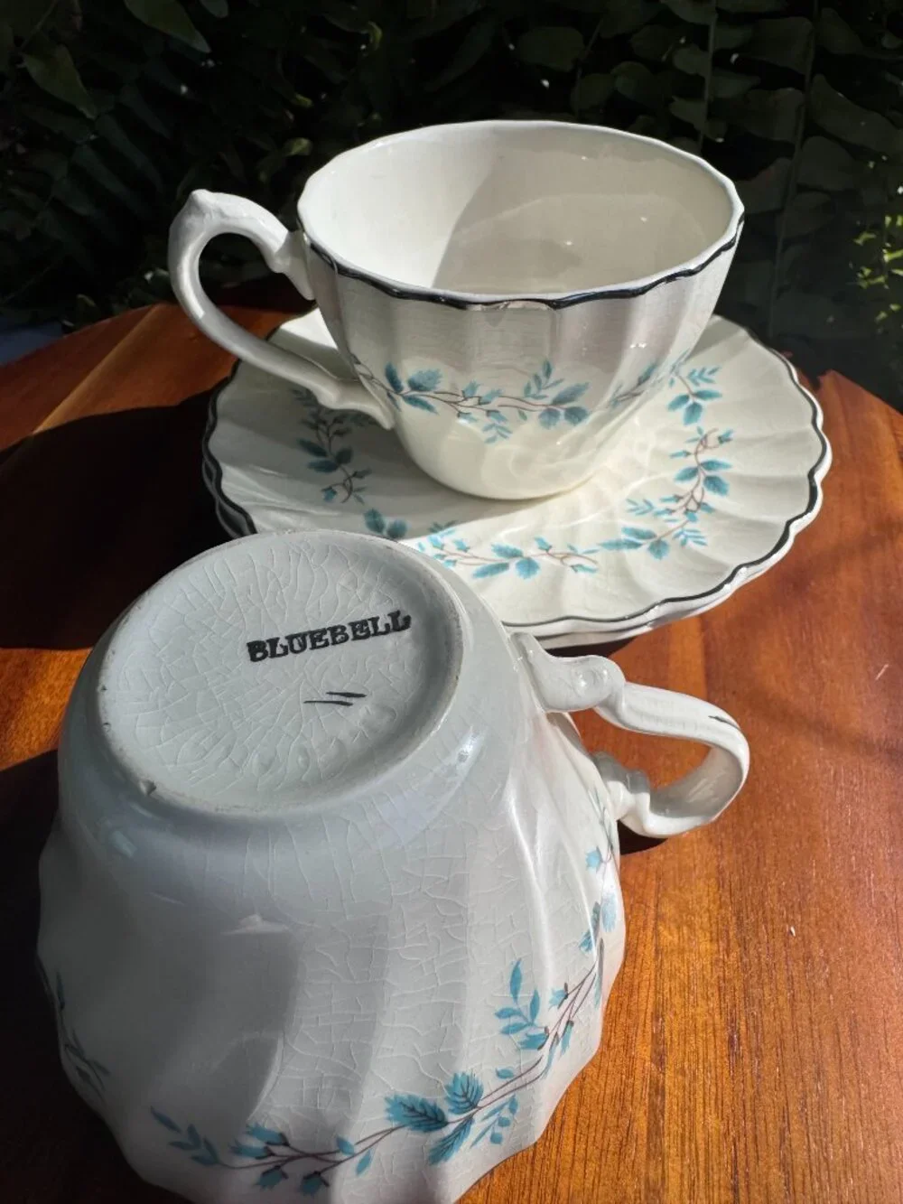 Vintage Myott Bluebell Teacup and Saucer Set by Olde Chelsea Staffordshire
